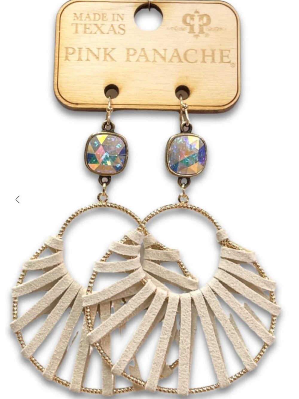 Suede Earrings in White